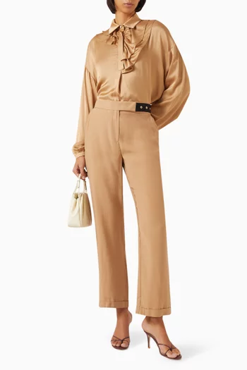 بلوزة بأزرار مزيج فيسكوز