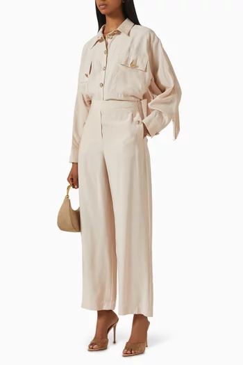 بلوزة بأزرار مزيج مودال