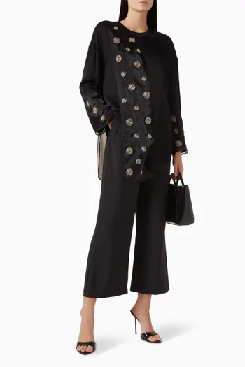 بنطال بأزرار مزيج مودال