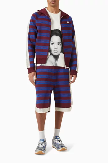 كنزة بغطاء رأس ميوزيك منسوجة من مزيج فيسكوز