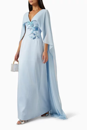 فستان سهرة بكاب وتطريزات تفتا ميكادو