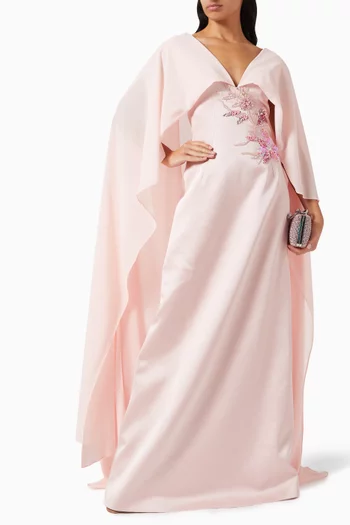 فستان سهرة بكاب وتطريزات تفتا ميكادو