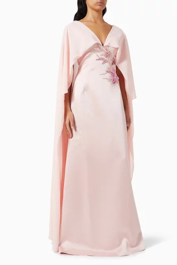 فستان سهرة بكاب وتطريزات تفتا ميكادو