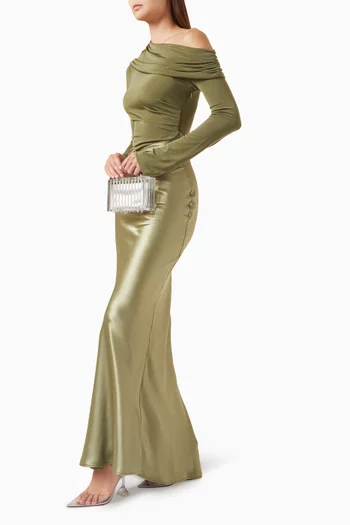 فستان سهرة إليان بتصميم غير متماثل