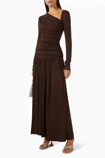 Ariana Draped Top & Skirt Set in Viscose Blend