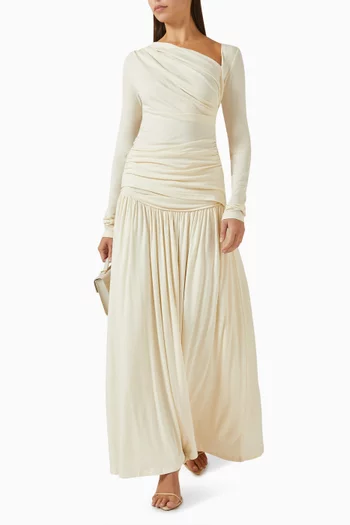 Ariana Draped Top & Skirt Set in Viscose Blend