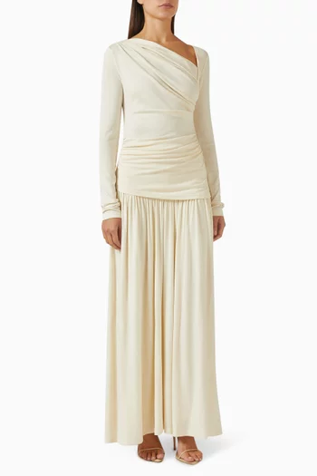Ariana Draped Top & Skirt Set in Viscose Blend