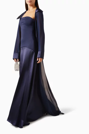 طقم فستان وجاكيت أميرة نسيج جيرسيه