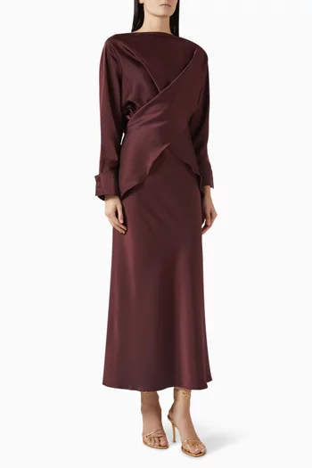 Tessa Top & Skirt Set in Satin