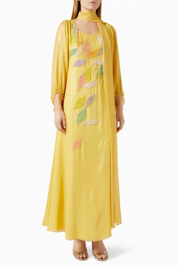 Sequin-embellished Scarf Dress in Chiffon