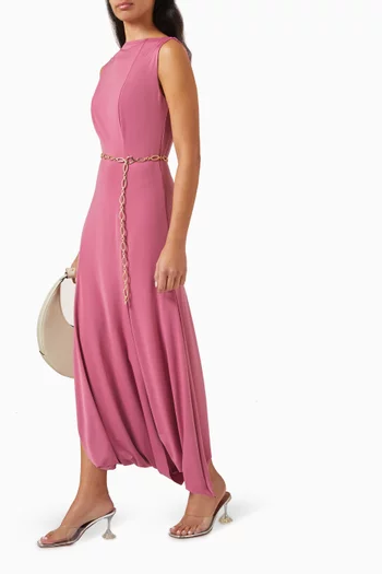 فستان طويل بحزام