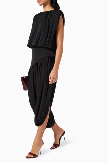 Draped Slit Skirt in Viscose Blend
