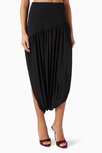 Draped Slit Skirt in Viscose Blend