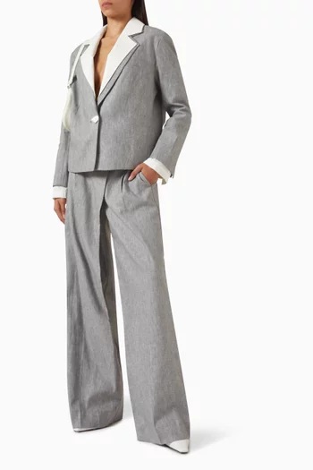 Self-tie Belt Pants in Cotton-blend