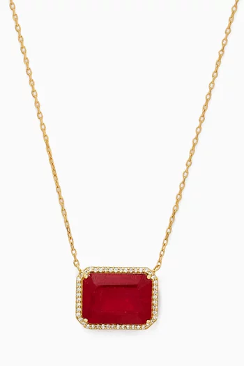 Ruby & Diamond Necklace in 18kt Gold