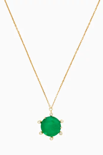 Emerald & Diamond Necklace in 18kt Gold