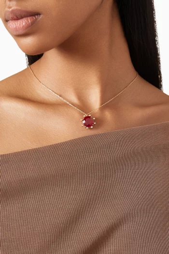 Ruby & Diamond Necklace in 18kt Gold