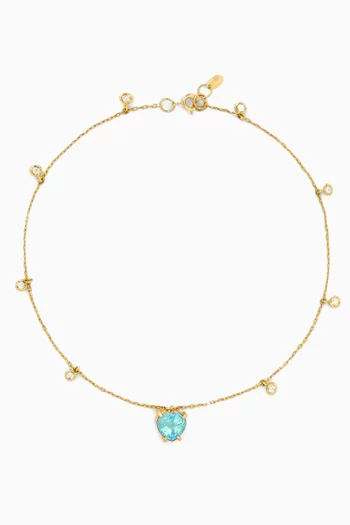 Topaz & Diamond Anklet in 18kt Gold