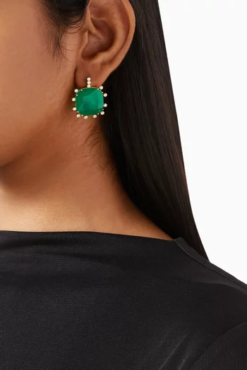 Emerald & Diamond Earrings in 18kt Gold