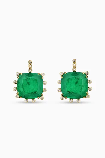 Emerald & Diamond Earrings in 18kt Gold