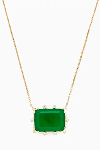 Emerald & Diamond Necklace in 18kt Gold