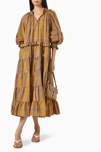 Plaid Maxi Dress in Cotton