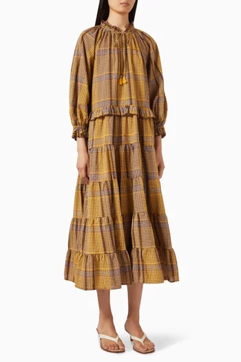 Plaid Maxi Dress in Cotton