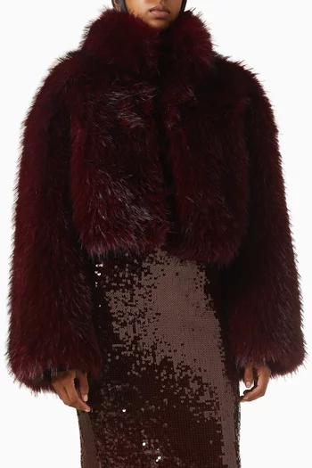 Crop Jacket in Faux Fur