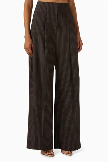 Pinstripe Wide-leg Pants
