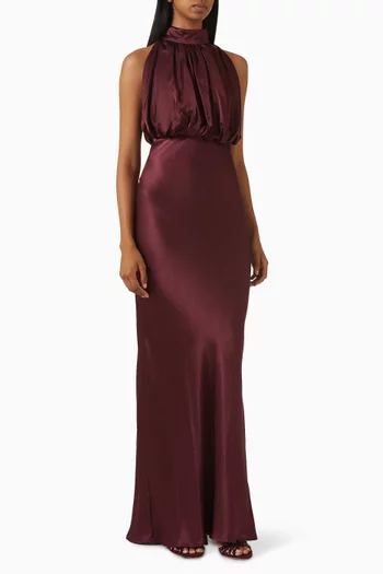 Halterneck Dress in Organic Silk