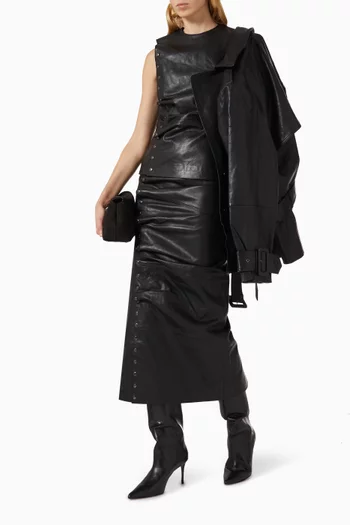 Buttoned Top in Leather