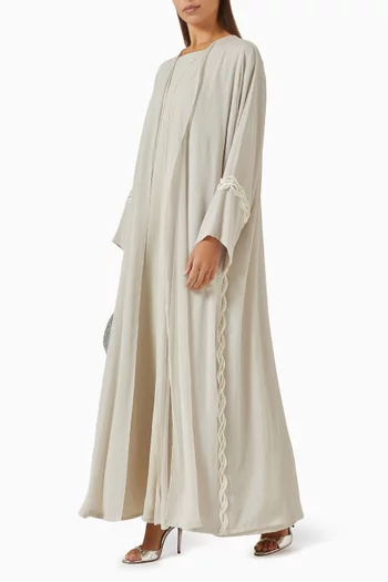 Pearl-embellished Abaya Set