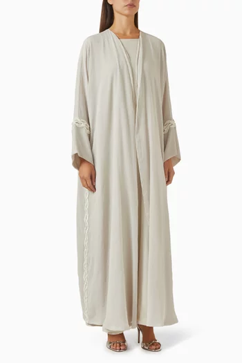 Pearl-embellished Abaya Set