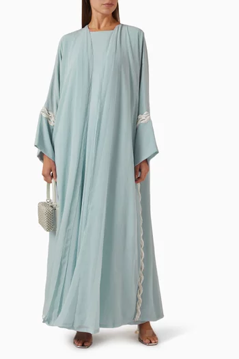 Pearl-embellished Abaya Set