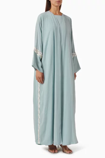 Pearl-embellished Abaya Set