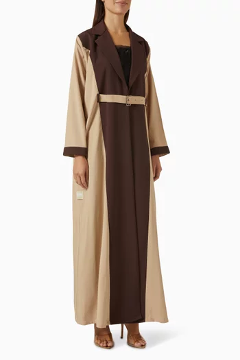 Two-tone Belted Abaya