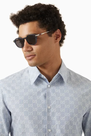 D-Frame Sunglasses in Acetate & Metal