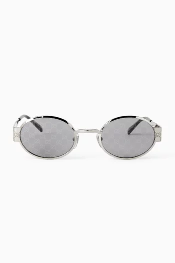 Guccissima Oval Sunglasses in Metal