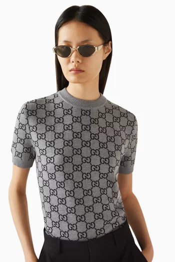 Guccissima Cat-eye Sunglasses in Metal