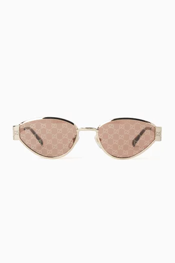Guccissima Cat-eye Sunglasses in Metal