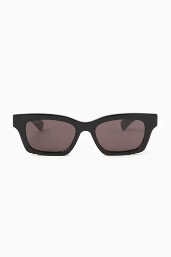 Lacquered Square Sunglasses in Recycled Acetate