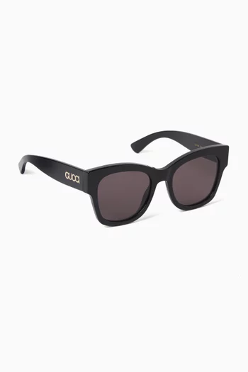 Lacquered Square Sunglasses in Acetate