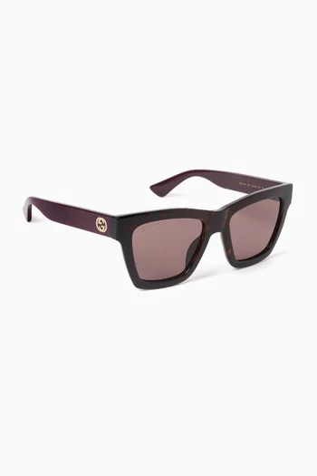 Minimal Square-frame Sunglasses in Acetate