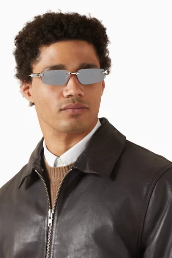Rectangular Sunglasses in Metal