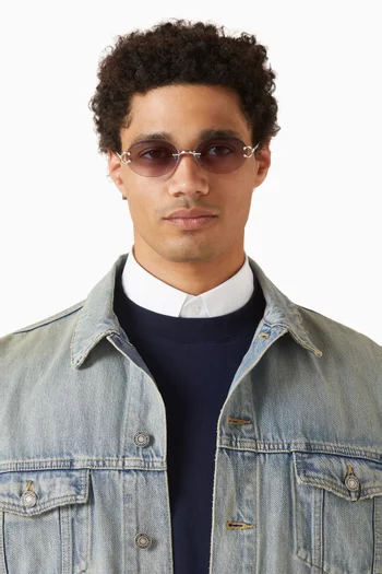 Oval Sunglasses in Metal