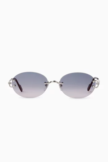 Oval Sunglasses in Metal