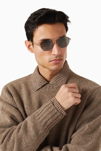 نظارة شمسية بإطار حرف D معدن