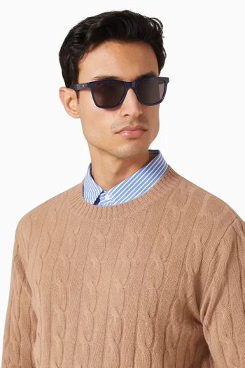 نظارة شمسية بإطار مربع أسيتات