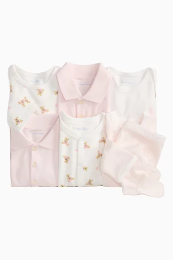 طقم هدايا بطبعة بالكامل، 7 قطع