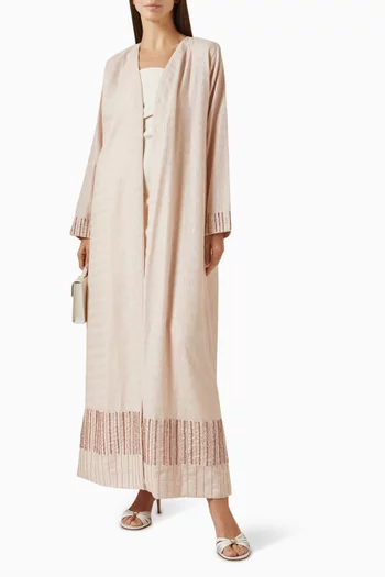 Embellished-trim Abaya
